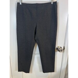 J. Jill Women Ponte Slim Leg Pull On Pants Charcoal Gray Large Petite